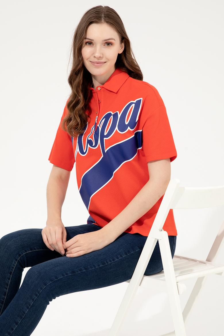 Kadın Kırmızı Polo Yaka Tişört