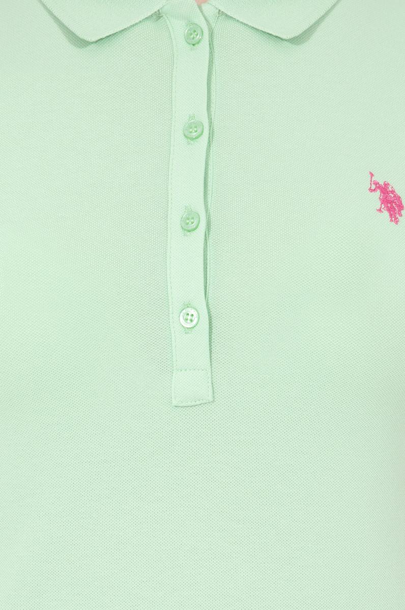 Kadın Mint Basic Polo Yaka Tişört