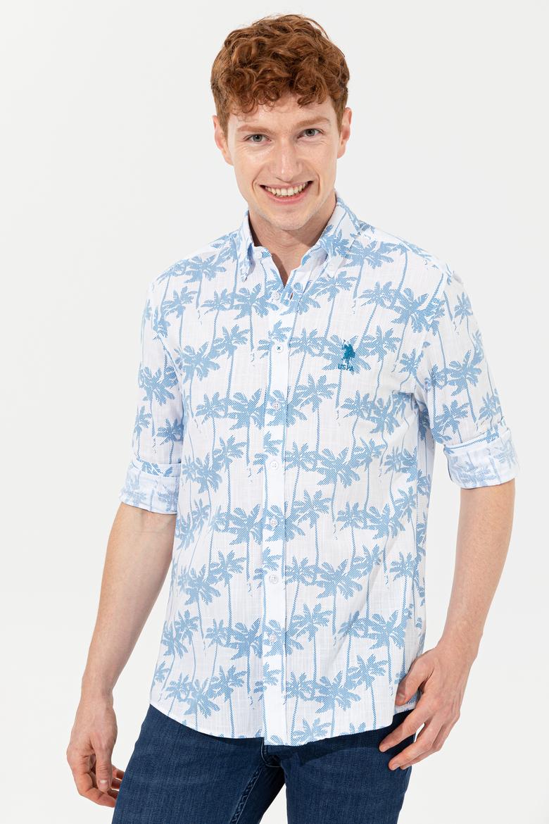 Erkek Petrol Mavisi Gömlek Uzunkol