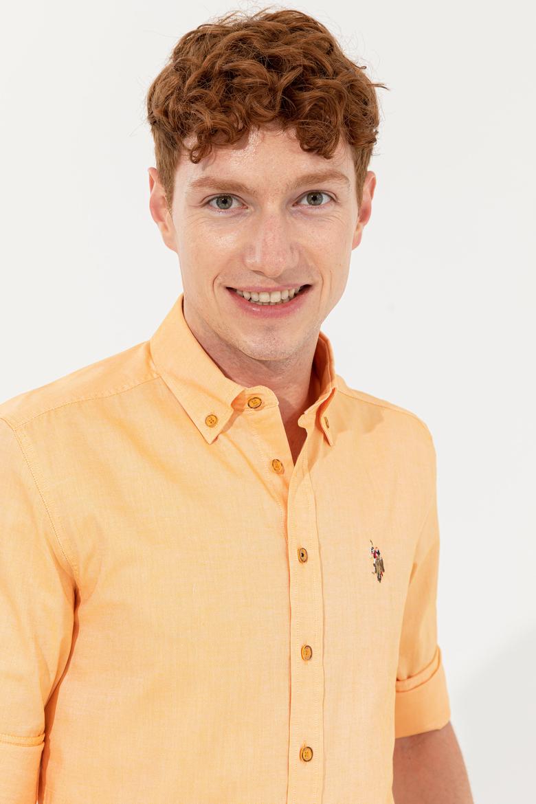 Erkek Sarı Uzun Kollu Basic Gömlek - 50249487074