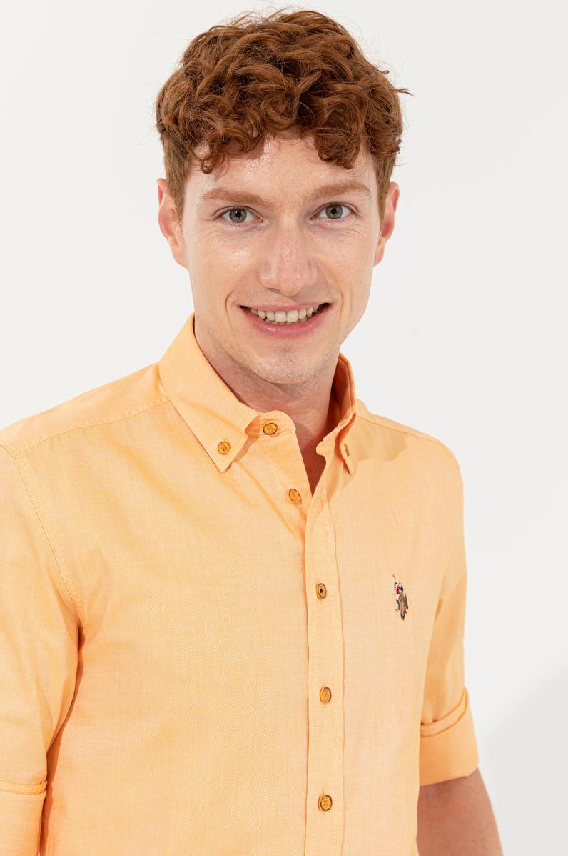 Erkek Sarı Uzun Kollu Basic Gömlek