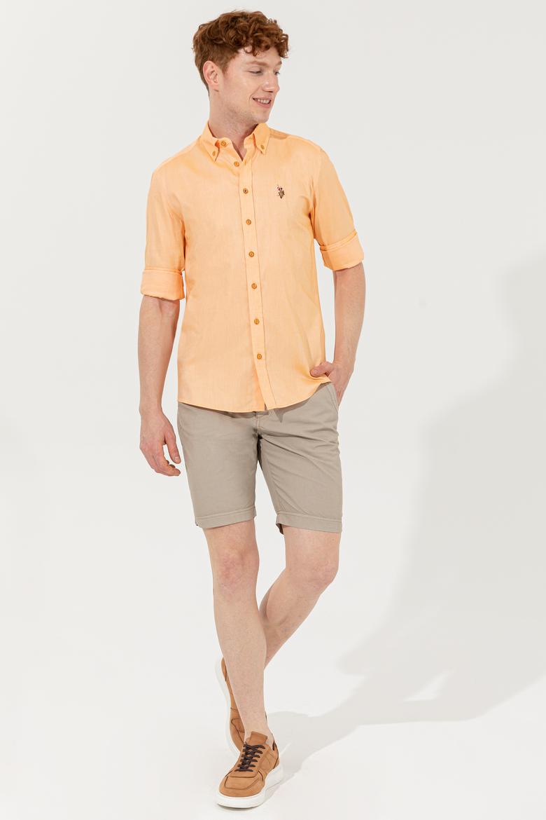 Erkek Sarı Uzun Kollu Basic Gömlek - 50249487074