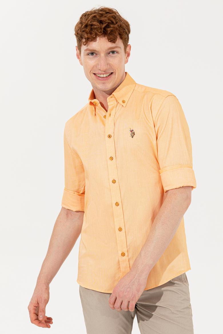 Erkek Sarı Uzun Kollu Basic Gömlek - 50249487074