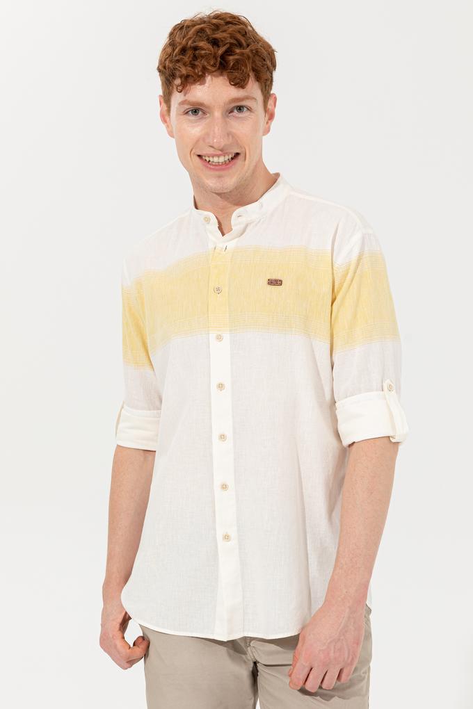 Erkek Safran Uzun Kollu Gömlek