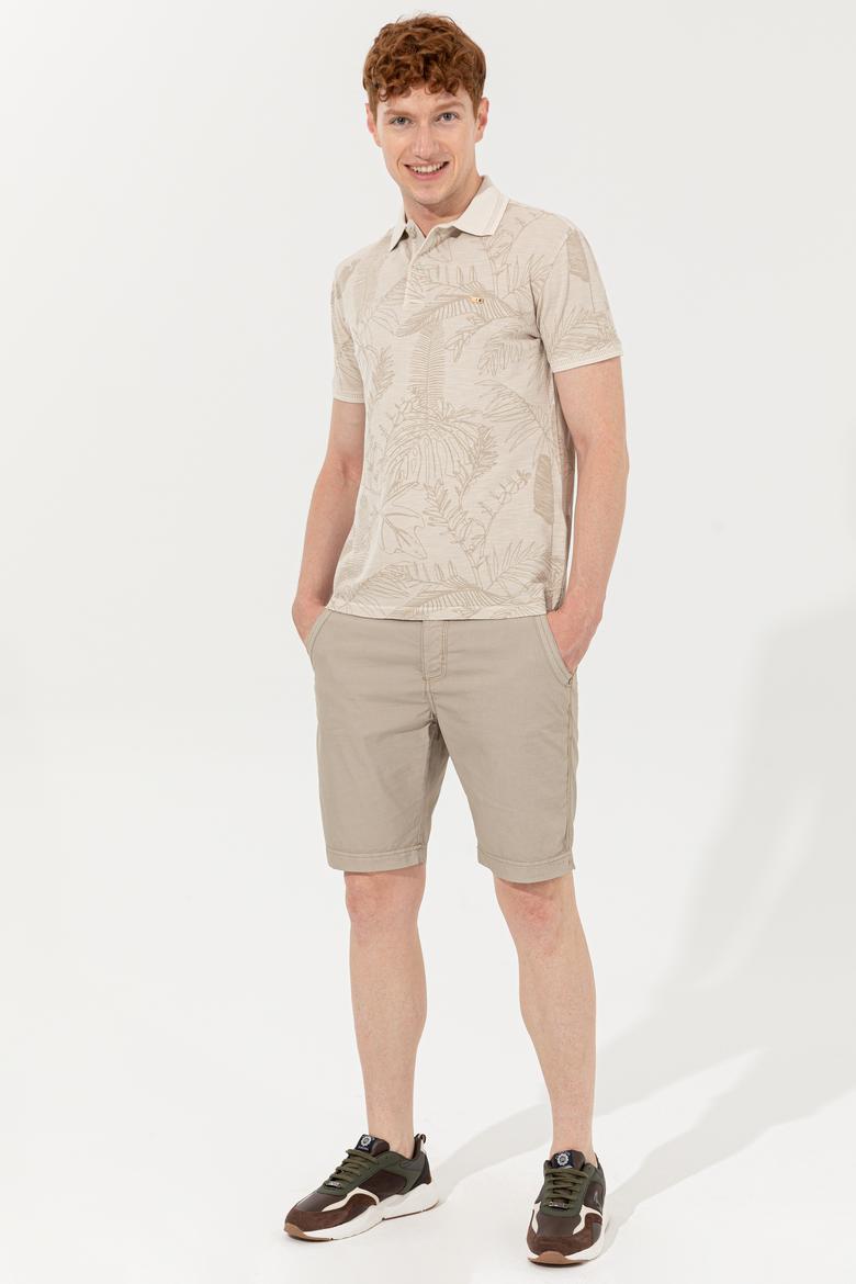 Erkek Haki Dokuma Şort