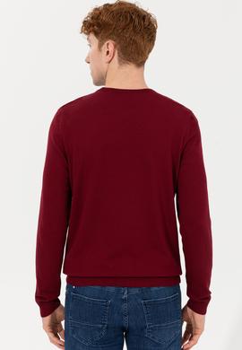 Erkek Bordo Basic Kazak - 50251885034