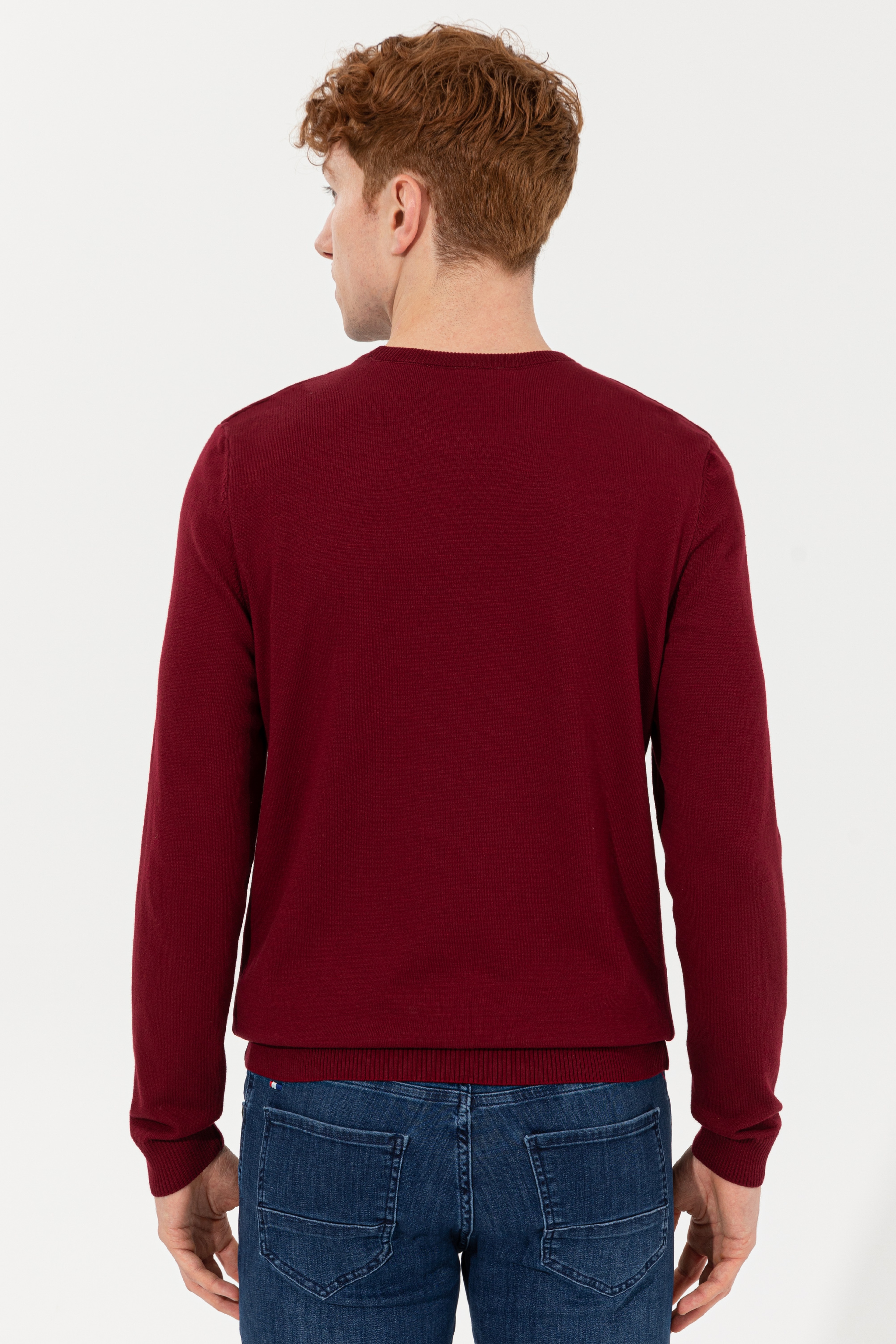 Erkek Bordo Basic Kazak - Image 5