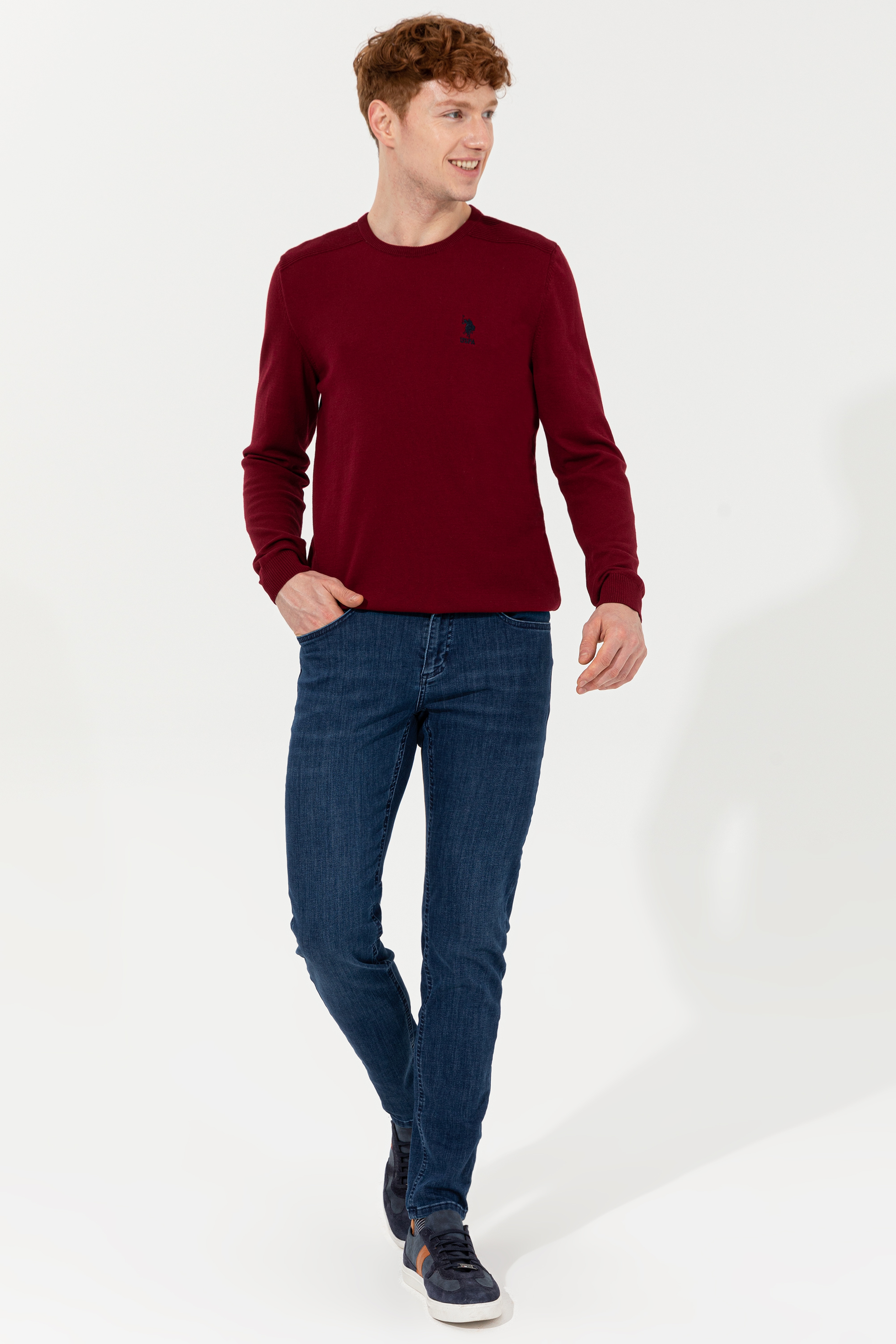 Erkek Bordo Basic Kazak - Image 4