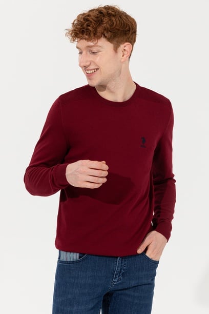 Erkek Bordo Basic Kazak