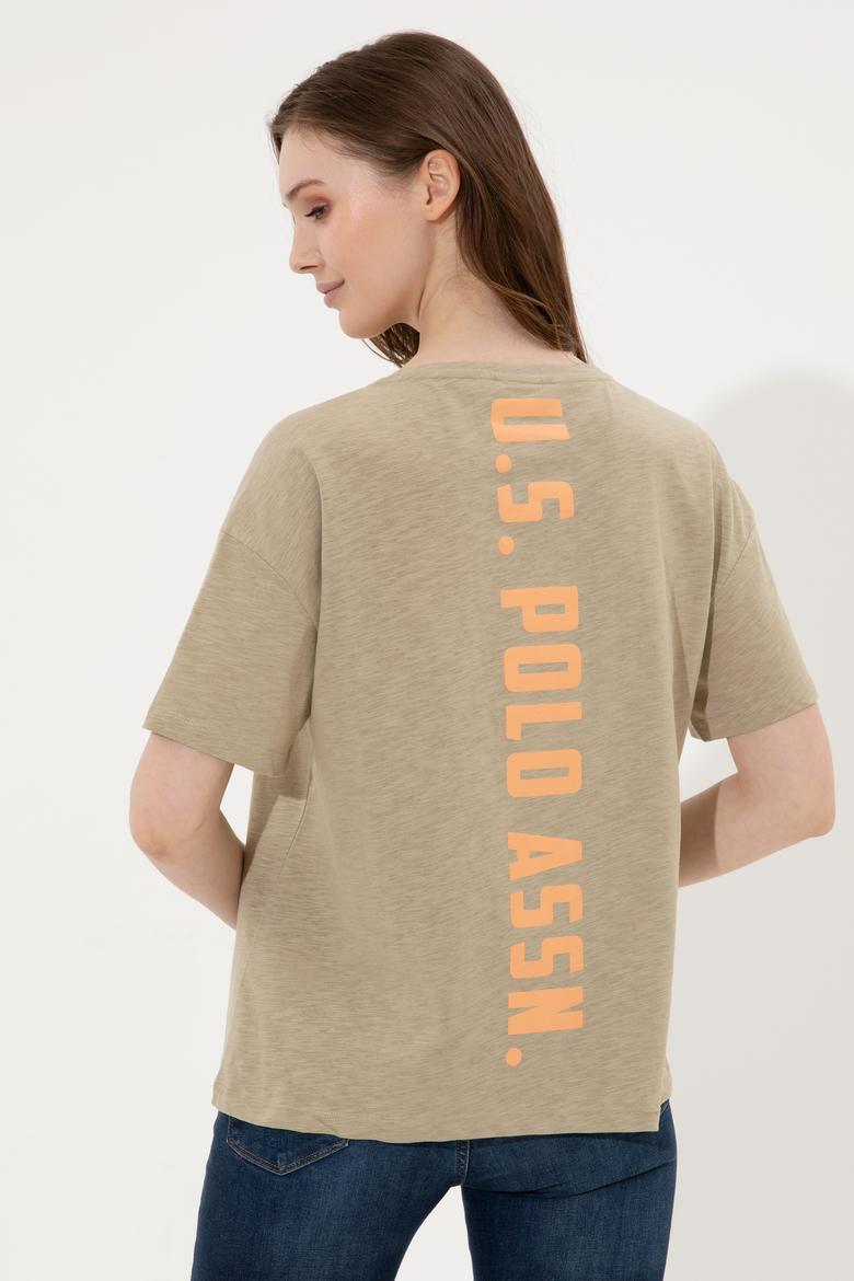Kadın Haki Bisiklet Yaka Tişört - 50248059035