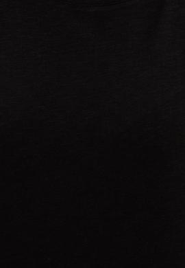 Kadın Siyah Bisiklet Yaka Tişört - 50248059061