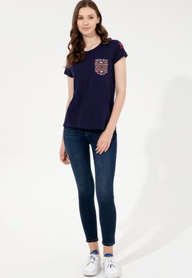 Kadın Lacivert Tişört - 50252286015