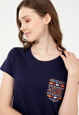 Kadın Lacivert Tişört - 50252286015