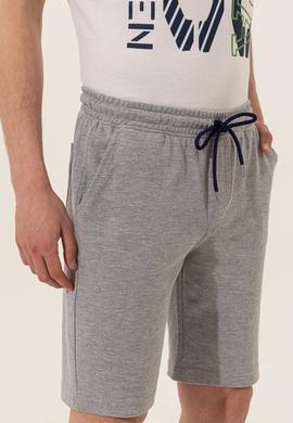 Erkek Gri Melanj Örme Şort - 50248600014