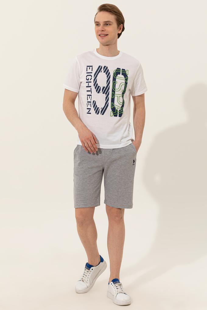 Erkek Gri Melanj Örme Şort