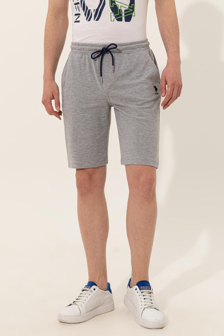 Erkek Gri Melanj Örme Şort - 50248600014