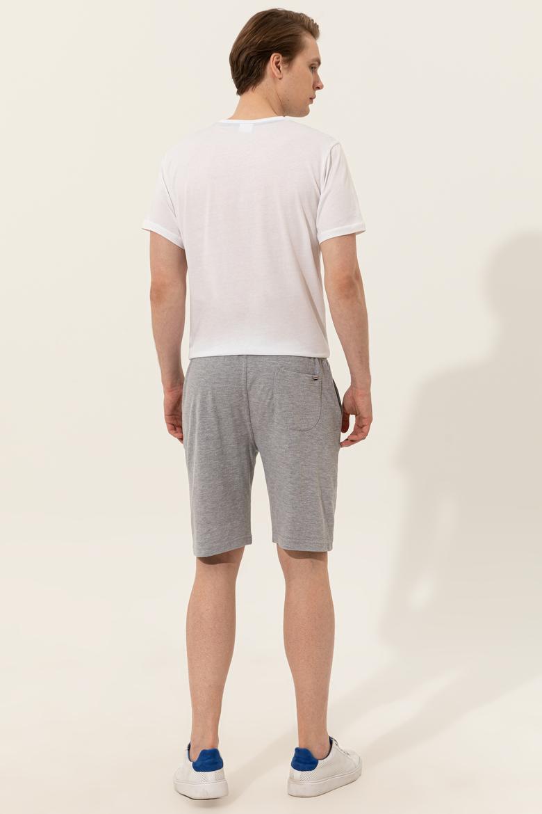 Erkek Gri Melanj Örme Şort - 50248600014