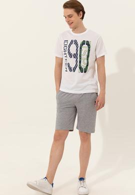 Erkek Gri Melanj Örme Şort - 50248600014