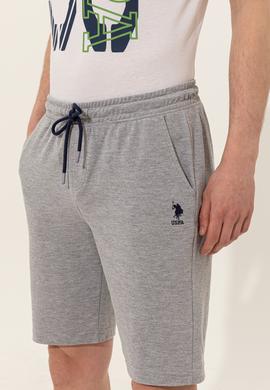 Erkek Gri Melanj Örme Şort - 50248600014