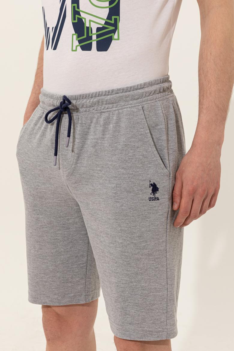 Erkek Gri Melanj Örme Şort - 50248600014