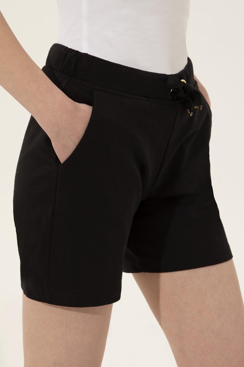 Kadın Siyah Örme Şort - 50246032045