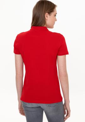 Kadın Kırmızı Basic Polo Yaka Tişört - 50246272263