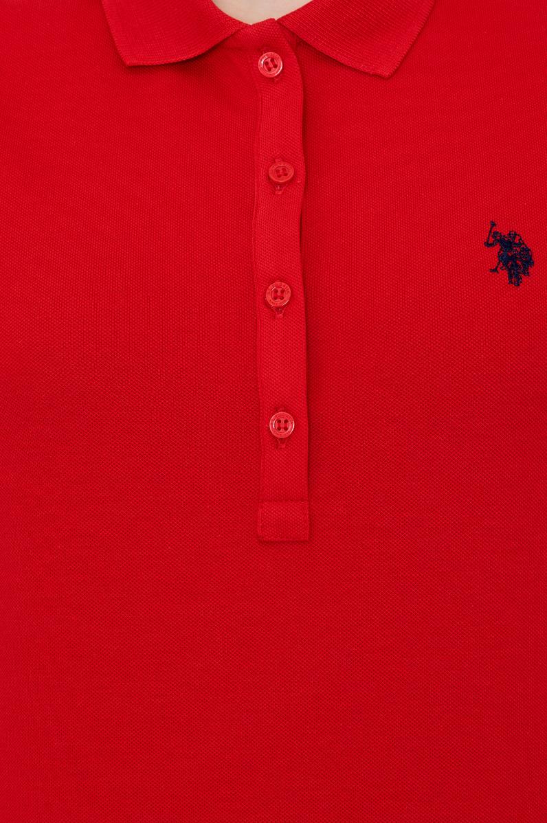 Kadın Kırmızı Basic Polo Yaka Tişört