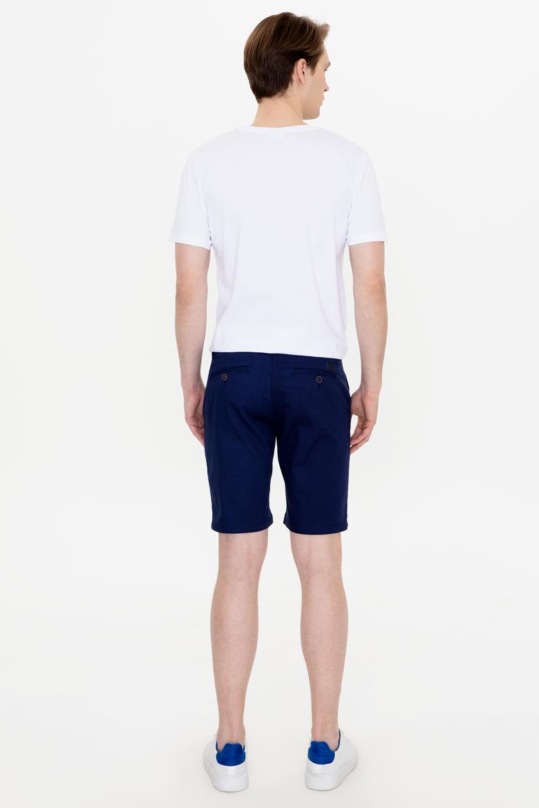 Erkek Lacivert Dokuma Şort - 50246140002