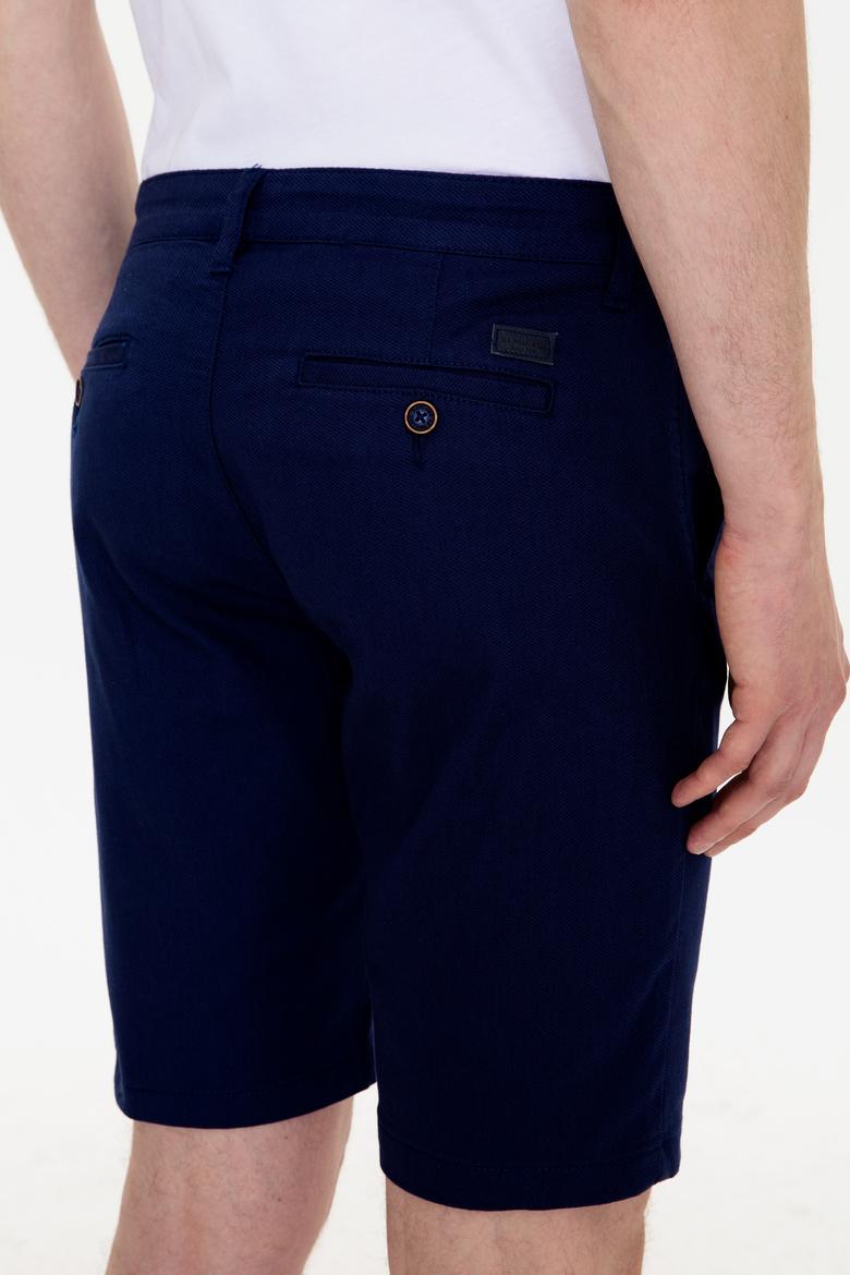 Erkek Lacivert Dokuma Şort - 50246140002