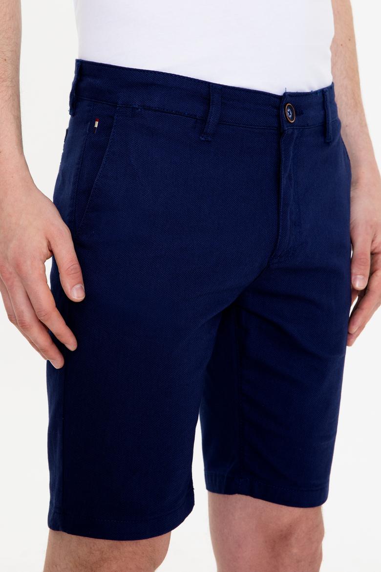 Erkek Lacivert Dokuma Şort - 50246140002