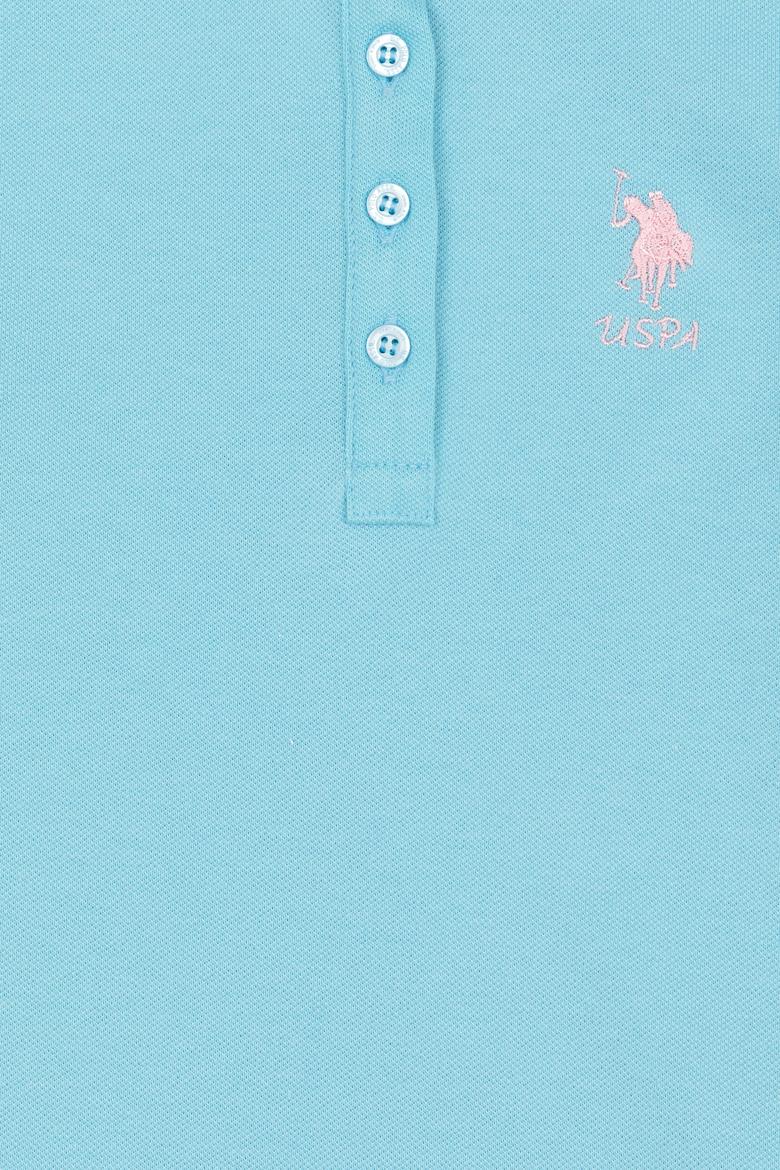 Kız Çocuk Turkuaz Basic Polo Yaka Tişört - 50246795071