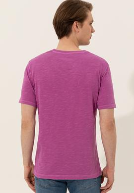 Erkek Menekşe Basic Tişört - 50246848042