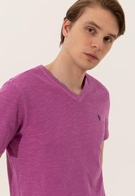 Erkek Menekşe Basic Tişört - 50246848042