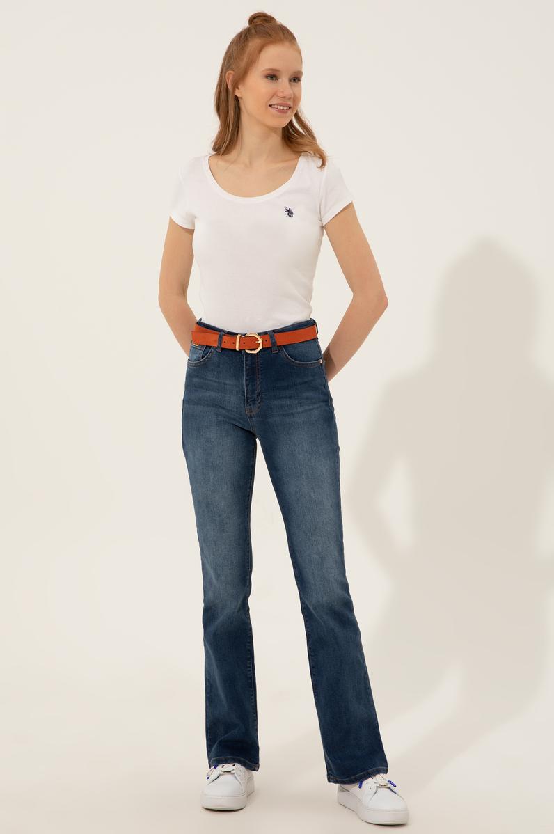 Kadın Koyu Mavi Jean Pantolon