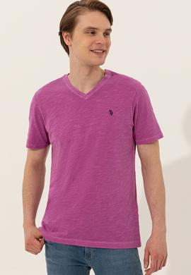 Erkek Menekşe Basic Tişört - 50246848042