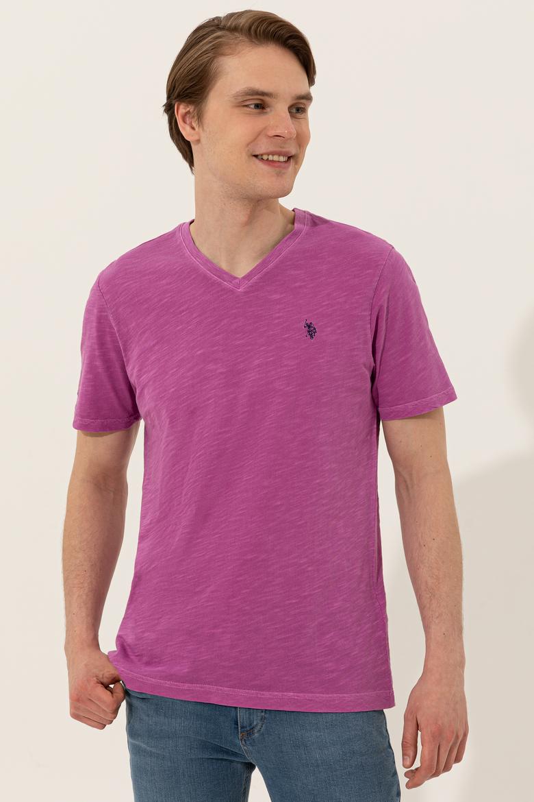 Erkek Menekşe Basic Tişört - 50246848042