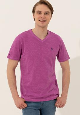 Erkek Menekşe Basic Tişört - 50246848042