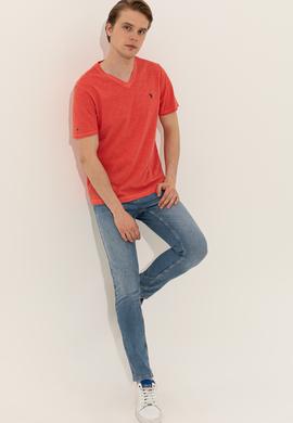 Erkek Kırmızı Basic Tişört - 50246848109