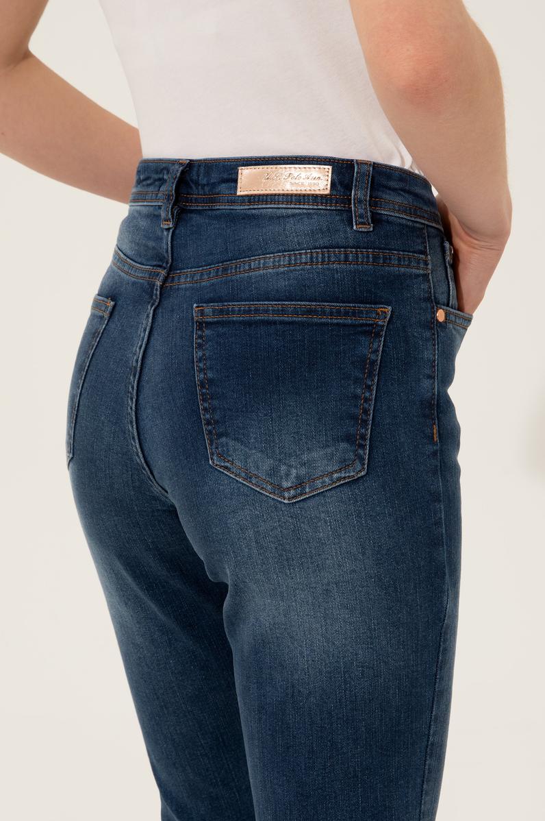 Kadın Koyu Mavi Jean Pantolon