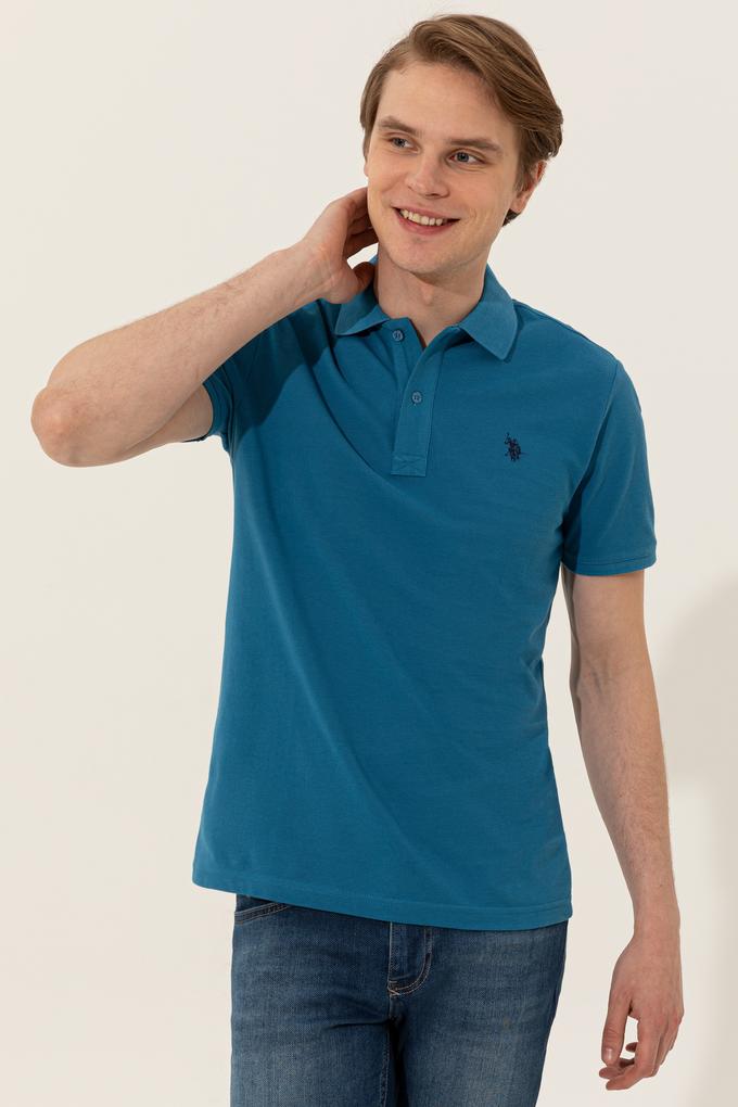 Erkek Petrol Basic Polo Yaka Tişört