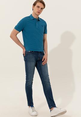 Erkek Petrol Basic Polo Yaka Tişört - 50249149302