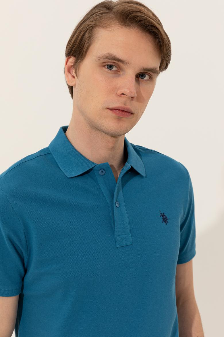 Erkek Petrol Basic Polo Yaka Tişört - 50249149302