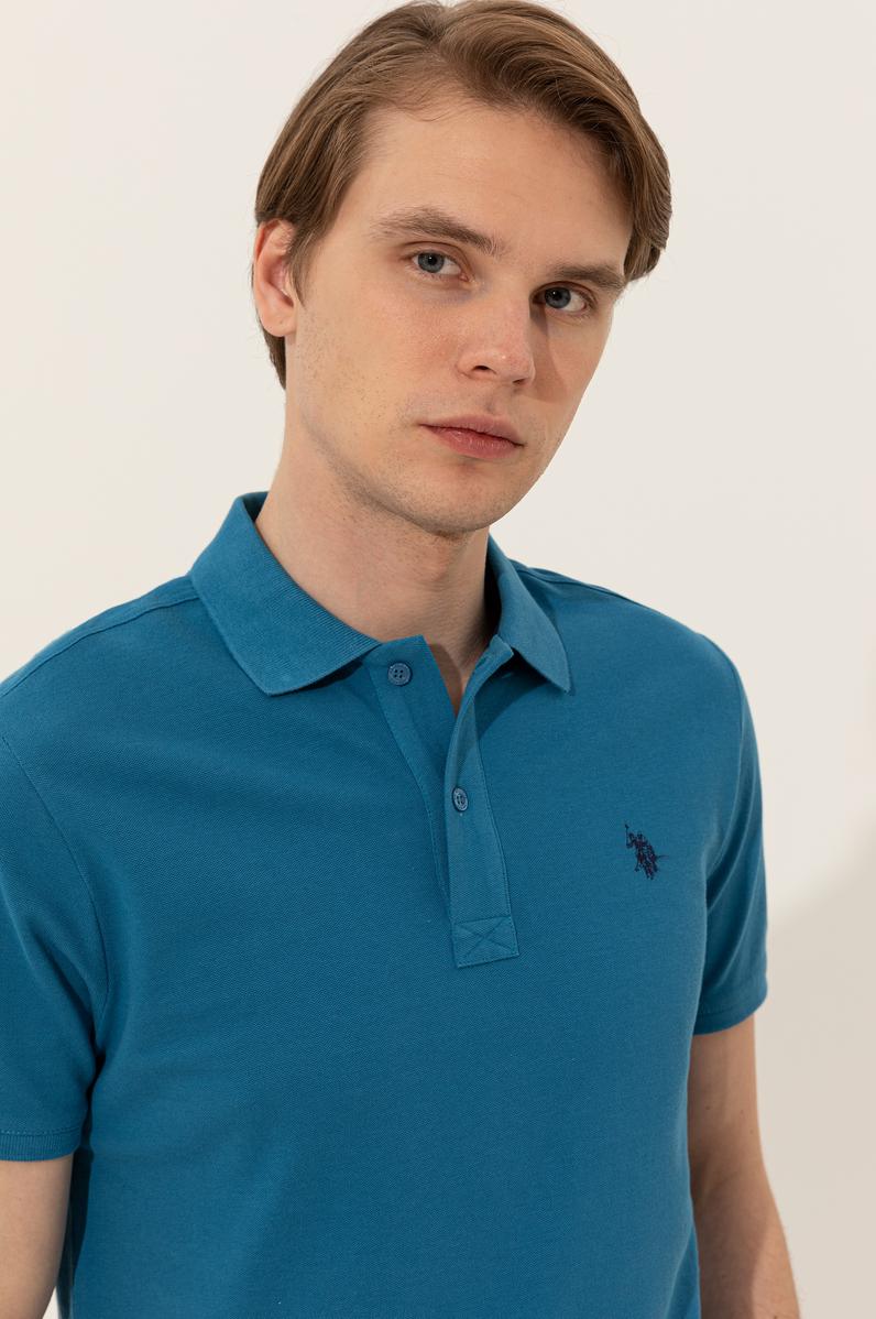 Erkek Petrol Basic Polo Yaka Tişört