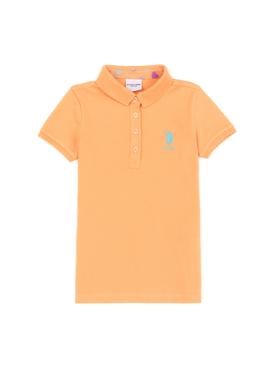 Kız Çocuk Turuncu Basic Polo Yaka Tişört - 50246800129