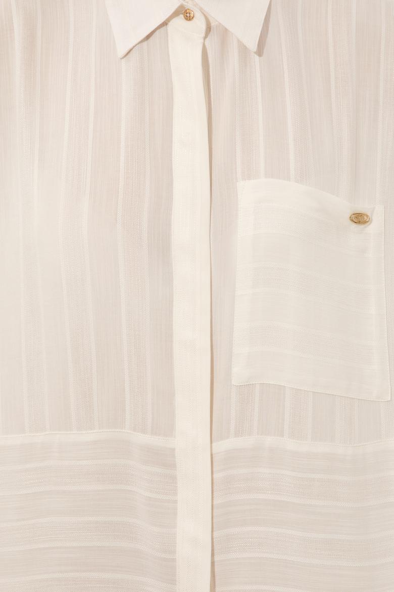 Kadın Beyaz Uzun Kollu Gömlek - 50250527012