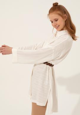 Kadın Beyaz Uzun Kollu Gömlek - 50250527012
