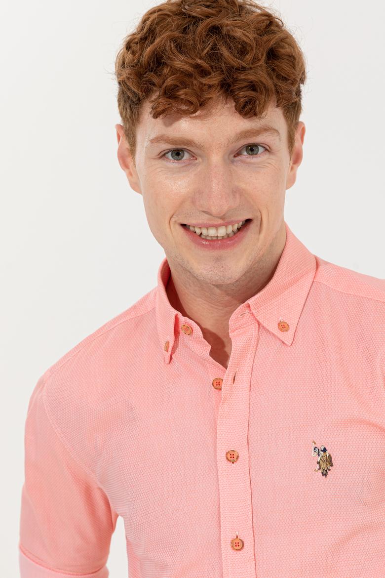 Erkek Somon Uzun Kollu Basic Gömlek - 50246368072