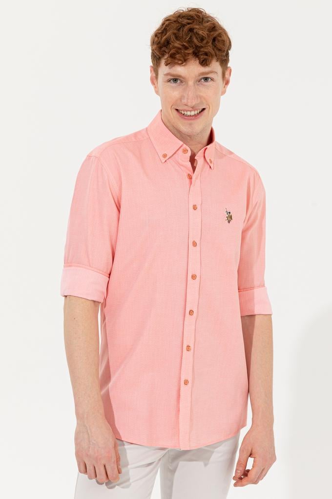 Erkek Somon Uzun Kollu Basic Gömlek