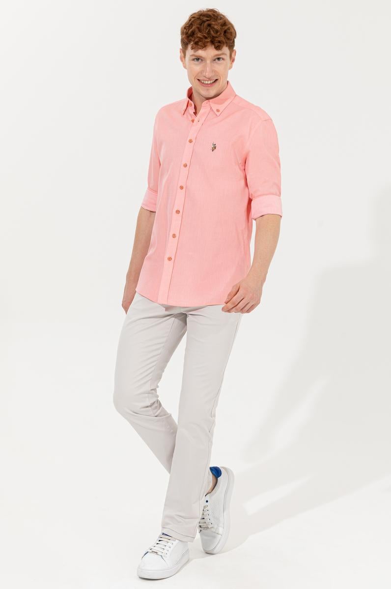 Erkek Somon Uzun Kollu Basic Gömlek