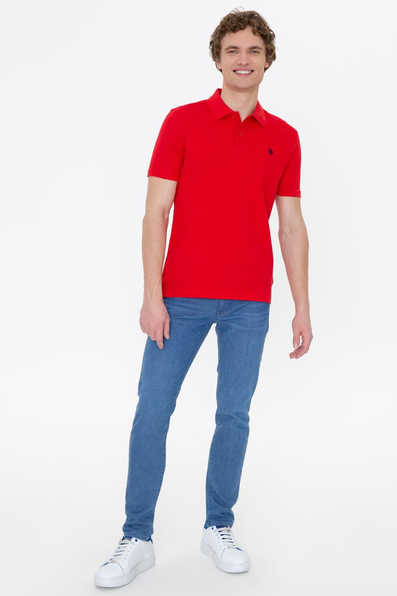 Erkek Kırmızı Basic Polo Yaka Tişört - 50249149396